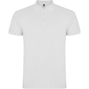 Star short sleeve men's polo, White (Polo short, mixed fiber, synthetic)