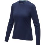 Ponoka long sleeve women's GOTS organic t-shirt, Navy (3801949)