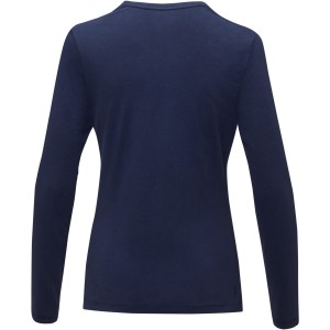 Ponoka long sleeve women's  organic t-shirt, Navy (Long-sleeved shirt)