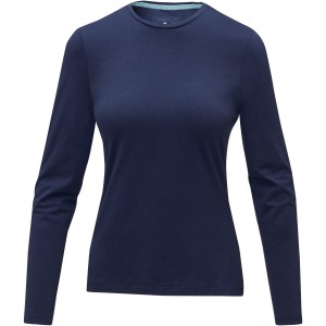 Ponoka long sleeve women's  organic t-shirt, Navy (Long-sleeved shirt)