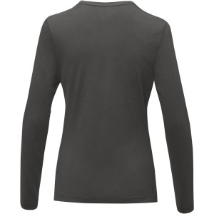 Ponoka long sleeve women's  organic t-shirt, Storm grey (Long-sleeved shirt)