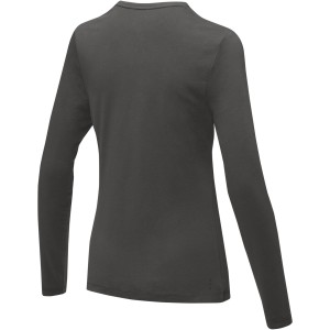 Ponoka long sleeve women's  organic t-shirt, Storm grey (Long-sleeved shirt)