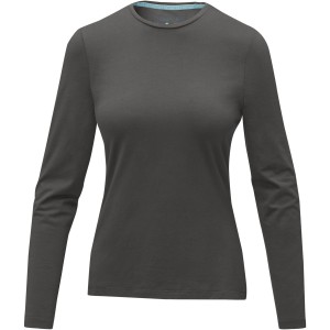 Ponoka long sleeve women's  organic t-shirt, Storm grey (Long-sleeved shirt)