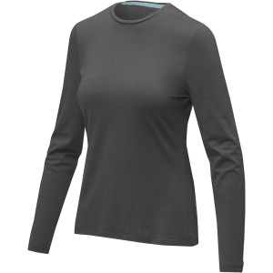 Ponoka long sleeve women's  organic t-shirt, Storm grey (Long-sleeved shirt)