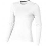 Ponoka long sleeve women's organic t-shirt, White (3801901)