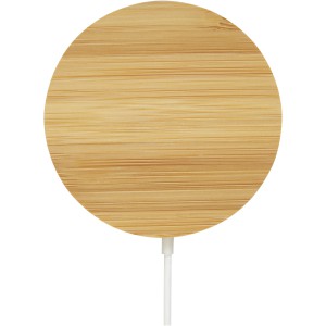 Atra 10W bamboo magnetic wireless charging pad, Beige (Powerbanks)
