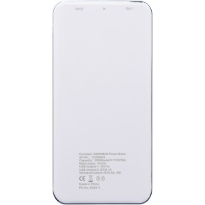 Constant 10.000 mAh wireless power bank with LED, White (Powerbanks)