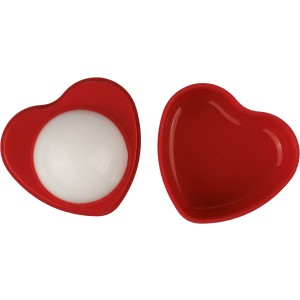 PP heart-shaped lip balm jar Ilja, red