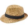 Pricus straw hat, Solid black, Natural