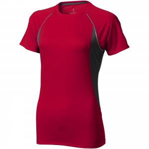 Quebec short sleeve women's cool fit t-shirt, Red,Anthracite (T-shirt, mixed fiber, synthetic)