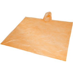Ziva disposable rain poncho with storage pouch, Orange (Raincoats)