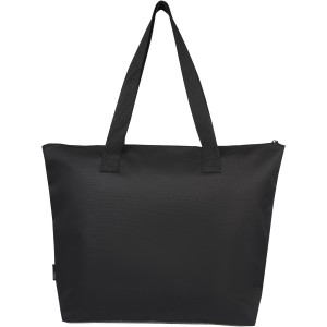 Reclaim GRS recycled two-tone zippered tote bag 15L, Solid black, Heather grey (cotton bag)