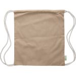 Recycled cotton drawstring bag Joy, Brown/Khaki (1039470-13)