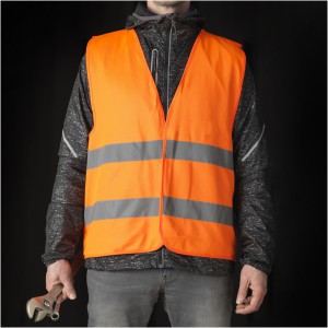 Watch-out safety vest for professional use in pouch, Neon Or (Reflective items)