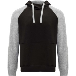Badet unisex two-tone hoodie, Solid black, Heather grey