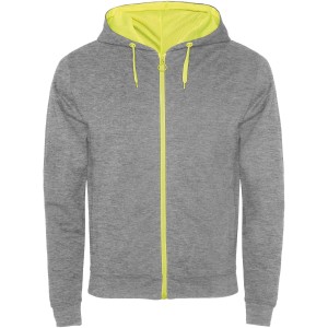Fuji unisex sweat jacket, Heather grey, Fluor Yellow