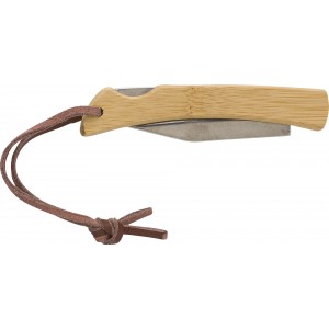 Stainless steel and bamboo foldable knife Beckett, brown