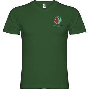 Samoyedo short sleeve men's v-neck t-shirt, Bottle green (T-shirt, 90-100% cotton)