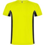 Shanghai short sleeve kids sports t-shirt, Fluor Yellow, Solid black (K65958Y)