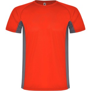 Shanghai short sleeve kids sports t-shirt, Red, Dark Lead (T-shirt, mixed fiber, synthetic)