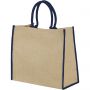 Harry large tote bag made from jute, Natural,Navy