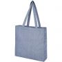 Pheebs 210 g/m2 recycled gusset tote bag, Heather blue