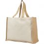 Varai 340 g/m2 canvas and jute shopping tote bag, Natural