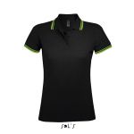 SOL'S PASADENA WOMEN - POLO SHIRT, Black/Lime (SO00578BL/LI)