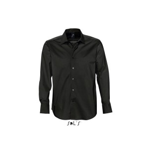 SOL'S BRIGHTON - LONG SLEEVE STRETCH MEN'S SHIRT, Black