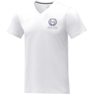 Somoto short sleeve men?s V-neck t-shirt, White (T-shirt, 90-100% cotton)