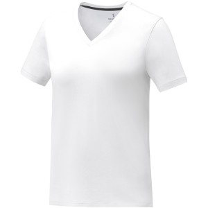 Somoto short sleeve women?s V-neck t-shirt, White (T-shirt, 90-100% cotton)