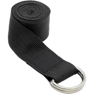 Virabha RPET yoga strap, Solid black (Sports equipment)