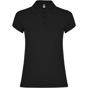 Star short sleeve women's polo, Black