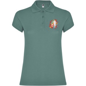 Star short sleeve women's polo, Calm Blue (Polo short, mixed fiber, synthetic)