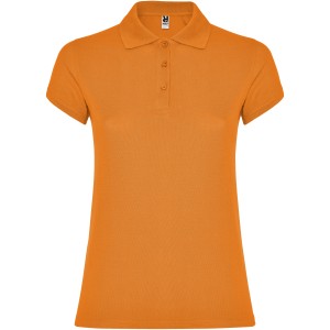 Star short sleeve women's polo, Orange (Polo short, mixed fiber, synthetic)