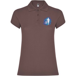 Star short sleeve women's polo, Pale Red (Polo short, mixed fiber, synthetic)