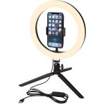 Studio ring light with phone holder and tripod, Solid black (12424890)