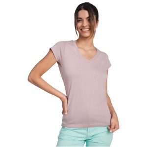 Victoria short sleeve women's v-neck t-shirt, Light pink (T-shirt, 90-100% cotton)