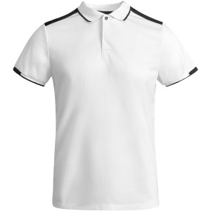 Tamil short sleeve men's sports polo, White, Black