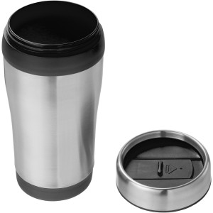 Elwood 470 ml insulated tumbler, Silver, solid black (Thermos)