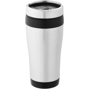 Elwood 470 ml insulated tumbler, Silver, solid black (Thermos)