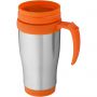 Sanibel 400 ml insulated mug, Silver,Orange