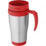 Sanibel 400 ml insulated mug, Silver,Red