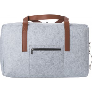 RPET felt travel bag Natalie, light grey (Travel bags)