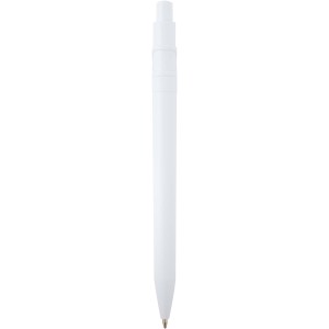 Unica recycled plastic ballpoint pen (black ink), White (Plastic pen)