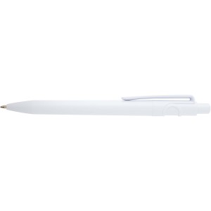 Unica recycled plastic ballpoint pen (blue ink), White (Plastic pen)