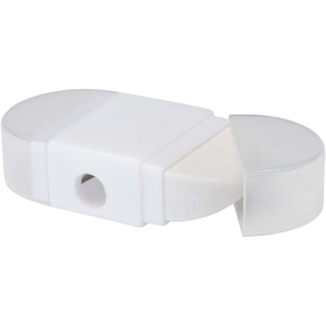 Velvi pencil sharpener with eraser, White (Office desk equipment)