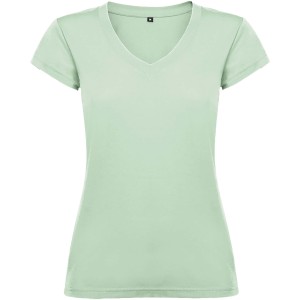 Victoria short sleeve women's v-neck t-shirt, Mist Green (T-shirt, 90-100% cotton)