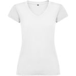 Victoria short sleeve women's v-neck t-shirt, White (R66461Z)