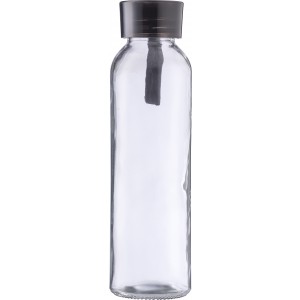 Glass drinking bottle (500 ml) Anouk, black (Water bottles)